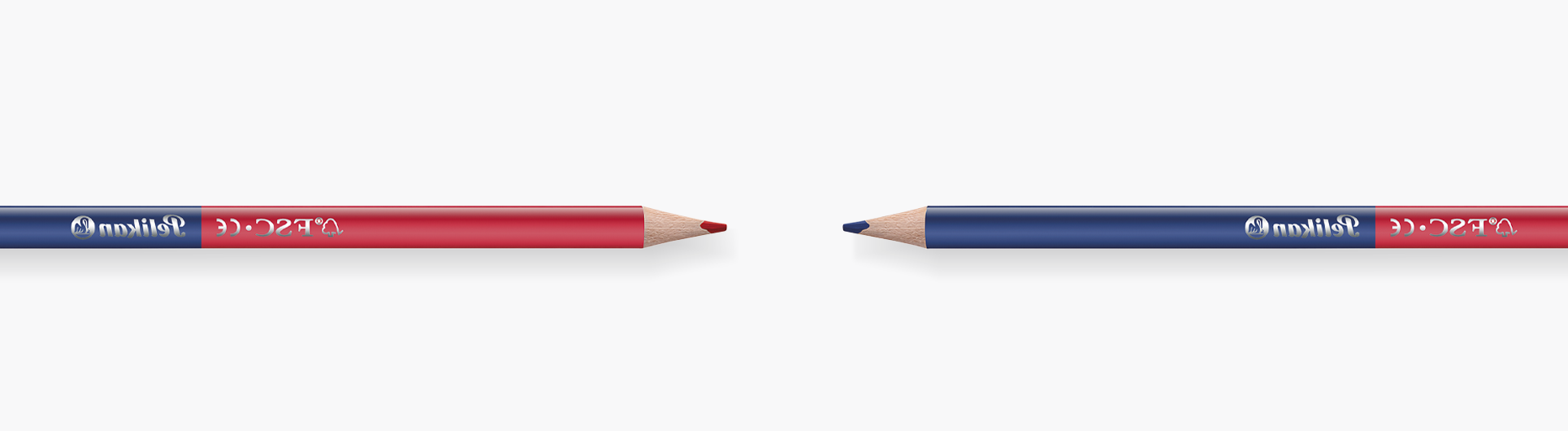 Χοντρά τριγωνικά χρωματιστά μολύβια κόκκινο & μπλε